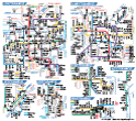 大阪、名古屋、札幌、仙台、神戸、京都、福岡の地下鉄路線図