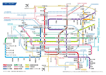 大阪、名古屋、札幌、仙台、神戸、京都、福岡の地下鉄路線図